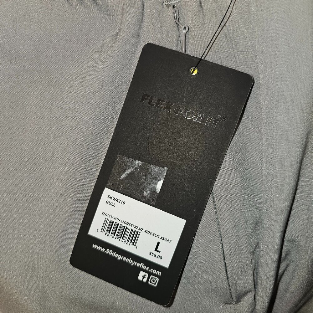 NWT Gray 90 Degrees By Reflex Size Large Slit Skort - Picture 7 of 7